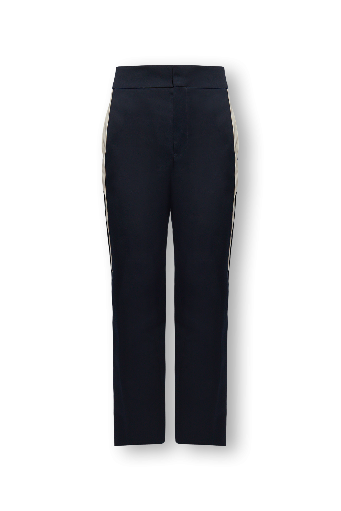 Navy side deals stripe trousers